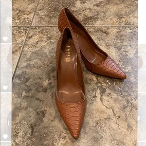 Faux Leather snake skin Brown/cognac Heels